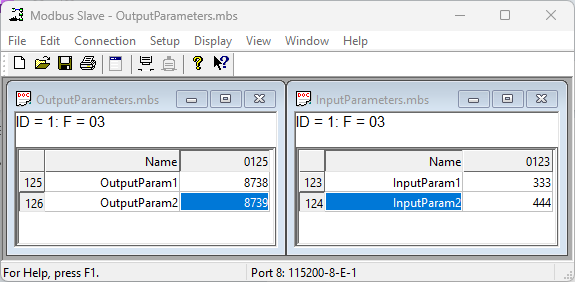 Modbus Slave Simulator - Offline action