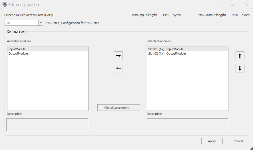 Edit PROFINET device configuration