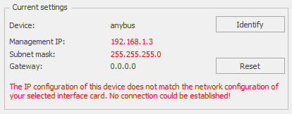 Incorrect IP configuration