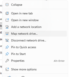 File Explorer, Map Network Drive