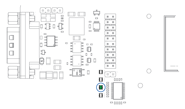 Evaluation Board Network Status (NS) LED